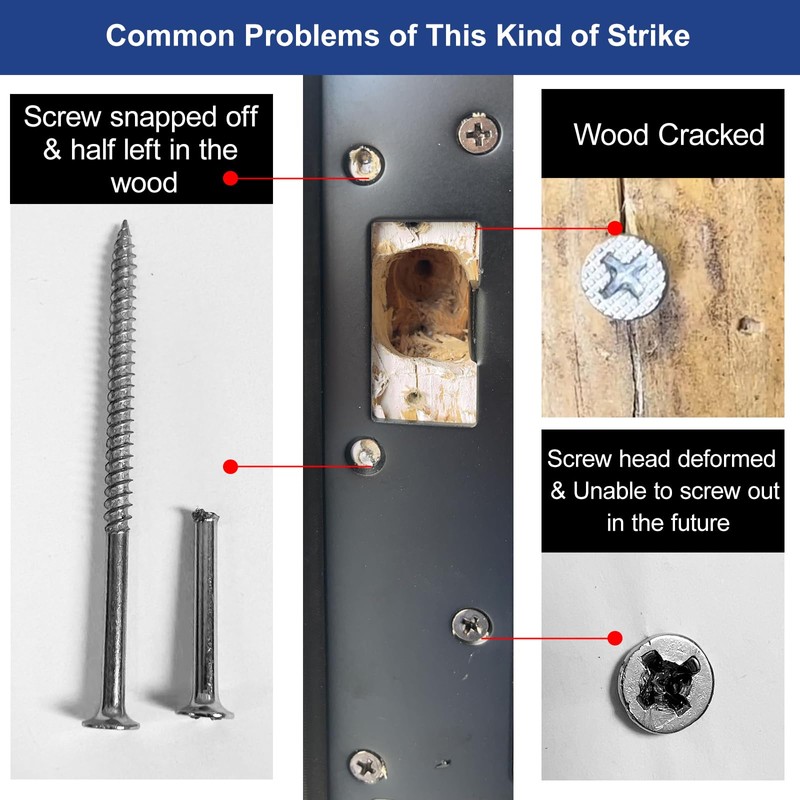 MOSECYOU Door Strike Plate Double Opening, with Reinforced Torx/Star Screws