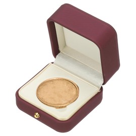 PATIKIL Coin Display Box, Coin Presentation Display Box Coin Box Coin Case with Coin Holder Fit 45mm Coin for Silver Dollar Collectors, Red