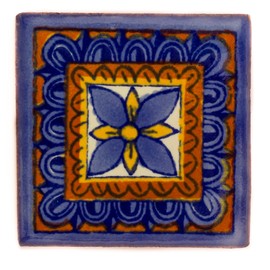 Mexican Handmade Talavera 5 cm Tiles - Pack of 10