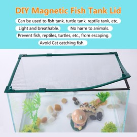 Magnetic Fish Tank Lid Fish Tank Cover for Preventing Fish from Jumping Out 39” x 19” (100x50CM) The Size can be Adjusted Smaller