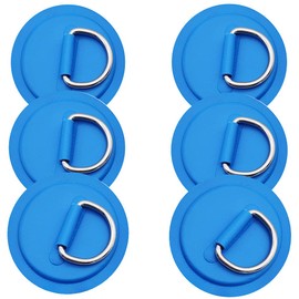 6pieces Pad/Patch D Rings for PVC Inflatable Boat Canoe Raft Stainless Steel D-Ring Dinghy Kayak Surfboard Paddle Board (Blue)