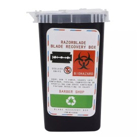 이발소 및 살롱용 폐기 용기 - 가정용 전문가용 튼튼한 샤프 블랙 블레이드 상자 Barber Shop and Salon Disposal Container - Household Professional Heavy Duty Sharp Black Blade Box