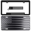 OFN American Flag License Plate & Frame Dome Combo, Blackout