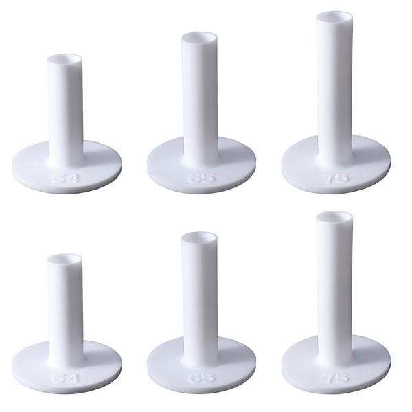 LLOUSSAK Pack of 6 Golf Tees, Rubber Golf Seats, White