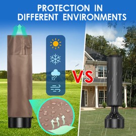 MountainLoc Outdoor Punch Bag Cover, Waterproof Stand Boxing Bag Covers with Side Zipper and Air Vent, 420D Oxford Brown (40 * 145cm)