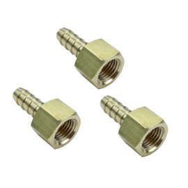 HongBoW Hardware 5 Pcs Brass Hose Barb Fitting Straight Female Connector, 5/16" Barb x 1/4" NPT Fuel/AIR/Water/Oil/Gas（Thread Diameter:0.44"