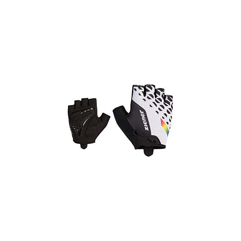 Ziener Coray Men's Cycling Gloves, Short Finger, Breathable, Cushioning, White,