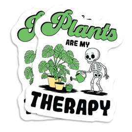 Plants are My Therapy Magnets Magnet - Skeleton Watering Plants - 2 Pack - 5 Inches - for Cars, Fridges, Toolboxes - PLDFMAG09463