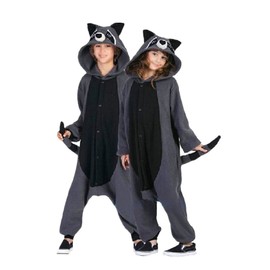 WOTOGOLD Animal Cosplay Costume Racoon Unisex Adult Pajamas, Gray, X-Large