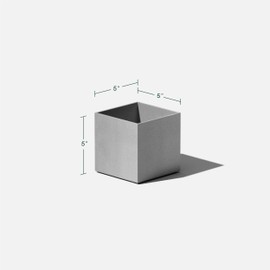 Veradek Forma Cube 5" Planter for Indoor or Outdoor Use - 2 Pack Gray