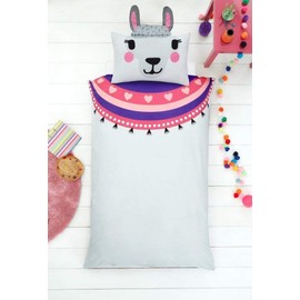 GC GAVENO CAVAILIA Animal Shaped Kids Single Duvet Cover Set Boys Bedding Single, Breathable Llama Animal Bedding, Reversible Print Toddler Bedding Set (Llama Shaped)