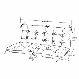 QILLOWAY Outdoor/Indoor Bench Cushion,Porch Swing Replacement Cushions 2-3 Seater Loveseat Chair Pads with Backrest and Ties for Garden Patio Furniture (51inx40in, RED)