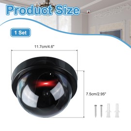 PATIKIL Fake Security Camera Dummy Dome Camera with Flashing Red LED Light and Screws for Indoor and Outdoor Home Business Black