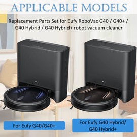 EATBALE G40+ Ersatzteile für Eufy RoboVac G40 / G40+ / G40 Hybrid / G40 Hybrid+ Saugroboter 1 x Hauptbürste 4 x HEPA-Filter 6 x Seitenbürsten 4 x Staubbeutel Staubsaugerbeutel Aufsatz Zubehörset