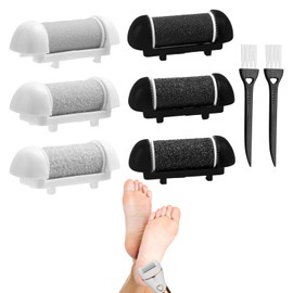 6Pcs for Scholl Foot File Replacement Rollers,Replacement Roller Refill Heads,3 Types of Refill Rollers for Scholl Replacem ent Roll ers with Cleaning Brush,Compatible with SCH oll/Essy/ShoRan