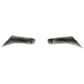 Gx Beauty False Eyebrows Handmade with 100% Human Hair Reusable & Realistic Natural Look for Cosplay (Black)
