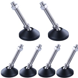 Niveladores de pies giratorios, 6 niveladores de patas M8 ajustables, tornillos ajustables, niveladores de muebles para máquina, muebles, banco de tra