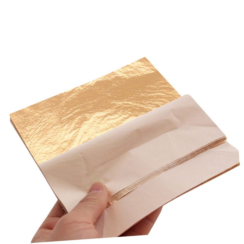 STOBOK 100pcs Imitation Gold Foil Paper for Arts and Crafts