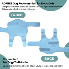 AOFITEE Recovery Suit for Dogs, Soft Dog Surgery Recovery Suit for Male Female Dogs, Breathable Dog Recovery Suit After Surgery for Abdominal Wounds, Adjustable Dog Onesies for Surgery Recovery