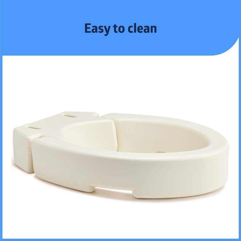 Medline Elongated Hinged Toilet Seat Riser, 3.5 inch, 400 lb