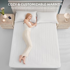 Caperia Heated Mattress Pad Twin Size Electric Mattress Bed Warmer 9 Heat Settings, 1-12 Hours Auto Off, Memory Function Deep Pocket, Fast Heating, Machine Washable Twin 39"x 75"