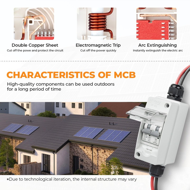 Pjerjzn 50A Solar Panel Disconnect Switch 400V DC/AC PV Disconnect