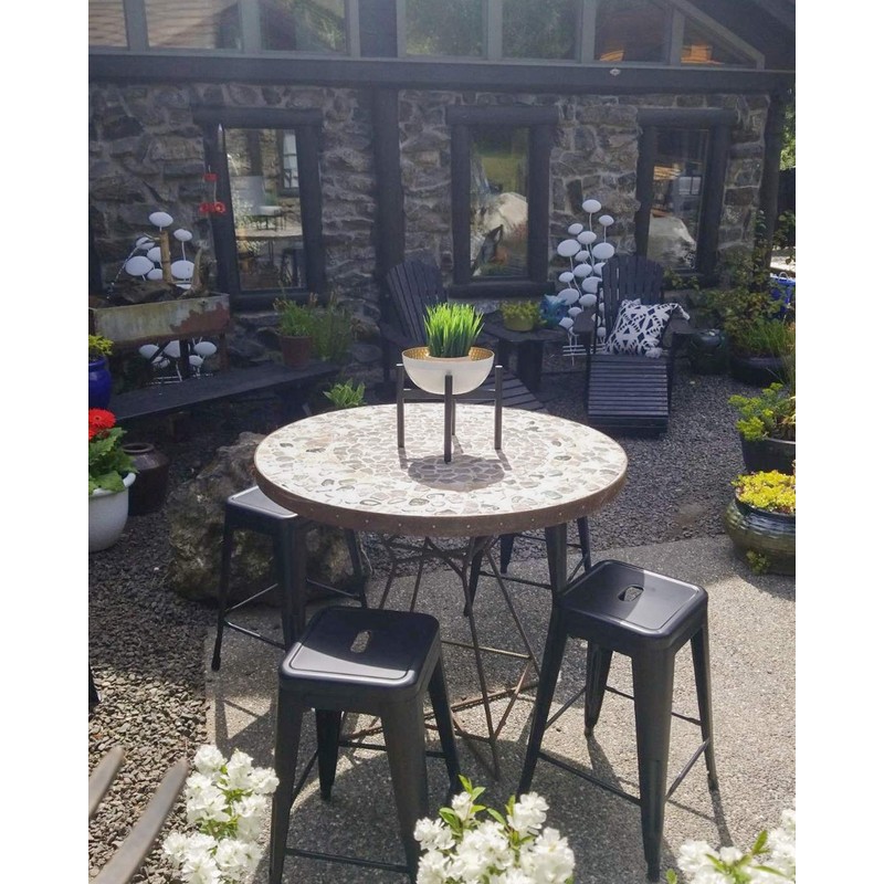 FDW Metal Bar Stools Set of 4 Counter Height Barstool