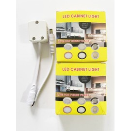 Getwefire Dimmable 2pcs/Lots recessed installtion 3w DC 12v led Puck/Under Cabinet Light. led Spotlight, Pure White or Warm White. (Warm White, White Shell)