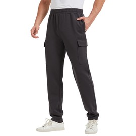 TTZ 34/36 Inseam Mens Tall Sweatpants Joggers Pants with Cargo Pockets Dark Grey