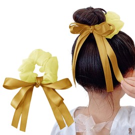 GFun Hair Bow, Hair Accessory, Large, Hair Ribbon, Kids, Hair Ornament, Hair Arrangement, Recitals, Kindergarten Entrance Ceremony, Graduation Ceremony, Yellow