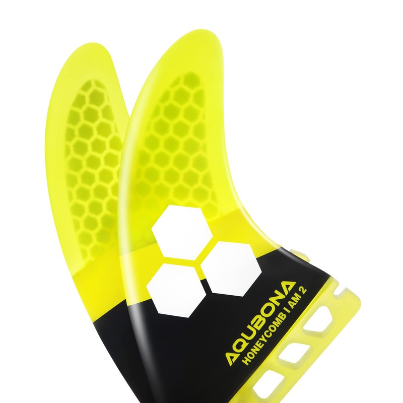 Surfboard Double Tab Fin Compatible, Set of 3, Size, Carbon,