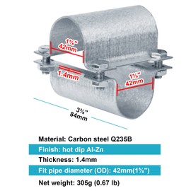 OTTFF 10 Set 1-5/8" OD Greenhouse Cross Grid Connector, Top Rail Pipe Clamps for Chain Link Fence