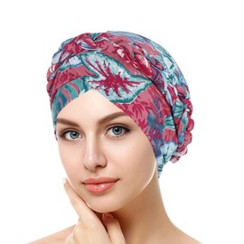 YEHUDAF LEE Women's Turban Braid Headwear Headscarves Chemo Cap Pre-Tied Beanie Hat Head Wrap Sleep Hat, 11