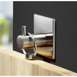 Togu Self Adhesive Hooks Heavy Duty Wall Hooks/Towel Hooks/Coat&Robe Hooks Nail-Free Waterproof Stick On Tiles Bathroom Kitchen Door,Brushed Stainless Steel Finish