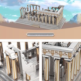 Microworld 3D Metal Puzzle, Temple of Athena Architecture Assembly Model Building Kit, 3D Puzzle for Adults, Craft Kits, DIY Puzzler, Gift Toy