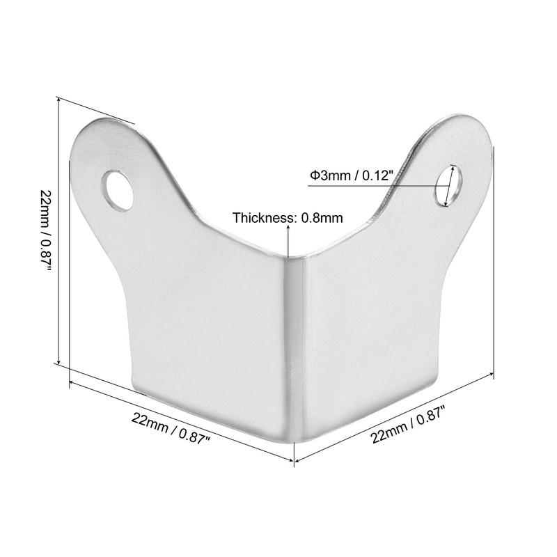 sourcing map 22x22x22mm Metal Box Corner Protectors Box Edge Guard