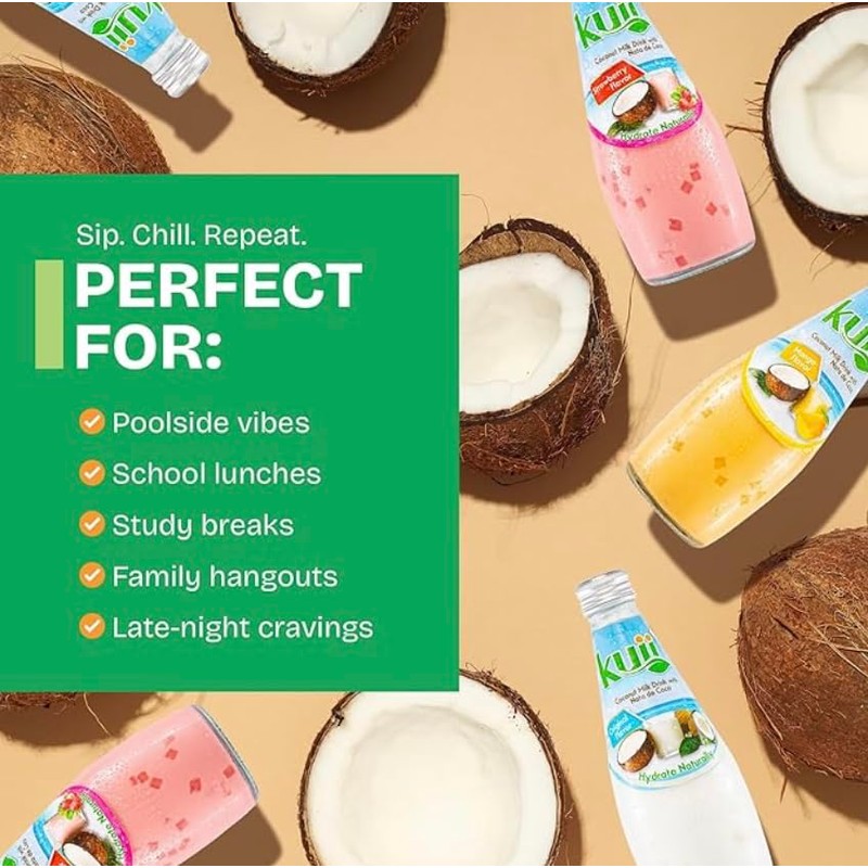 Kuii Coconut Milk Drink – Original Coconut Flavor, 12 Count