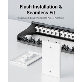 VCE 30-Pack Blank Keystone Jack Inserts for Keystone Wall Plate and Patch Panel - White