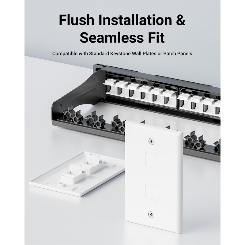 VCE 30-Pack Blank Keystone Jack Inserts for Keystone Wall Plate