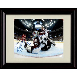 Patrick Roy Autograph Replica Print - Down On The Ice - Framed 8x10