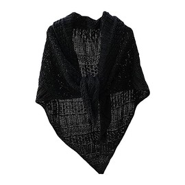 G-LIKE Women's Triangular Scarf Shoulder Scarf Cape - Spring Autumn Winter Knitted Warm Decorative Wrap Scarf Head Scarf Triangular Scarf for Women Girls - Knitting Wool, black