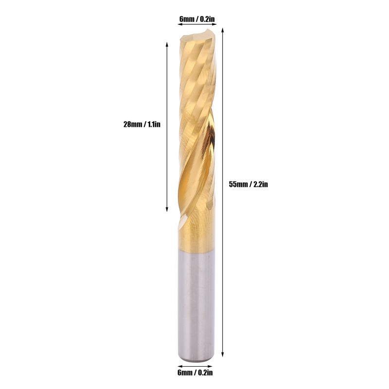 5pcs Professional CNC End Mill Metal Spiral Router Bit Milling