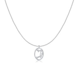 MARLION JEWELS Necklace for women in 925 silver with zodiac sign, decorated with zirconia. Silver chain for women, ideal as a gift. Necklace for women. Jewellery for women, Gold - silver