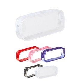 Soul Projekt White Clear Pencil Case, Make Up Travel Bag, Portable PVC Pouch Organizer for Students, Exam, Office, Art, School Supplies, Women, Girls, Boys, Cosmetic Toiletry Bag
