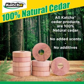 Katcha® Cedar Rings - 100% Natural Cedar Moth Repeller for Wardrobes, Closets, Drawers, Cupboards, Eco-Friendly Moth Repel (60 x Rings)