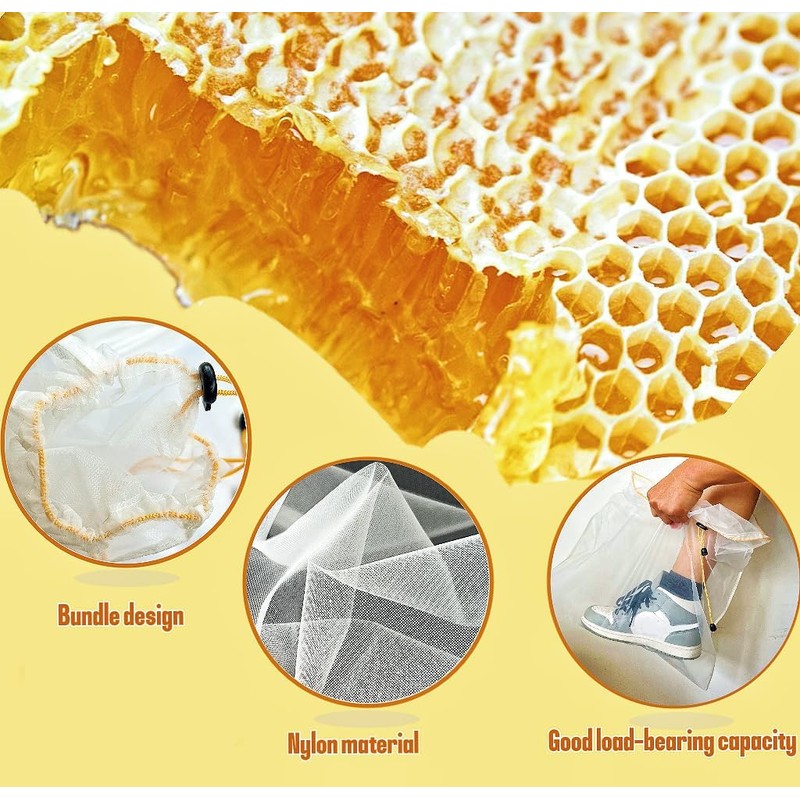 SPMKTQK Honey Strainer, 4 Pcs Honey Filter Bag Ultra-Fine Mesh