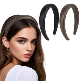 Oblihumoy Padded Headband Thick Headband for Women, 2Pcs Soft Sponge Hairband No Slip Hairband Hair Accessories