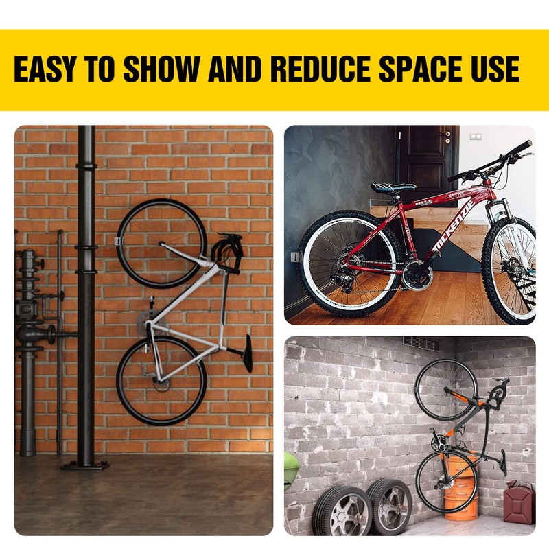 2 Pcs Bike Wall Mount Storage for home, Adjustable Bicycle