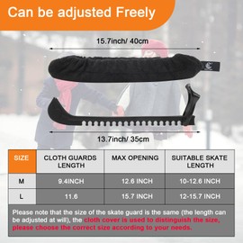 COITEK Ice Skate Guards Kit, 3 in 1 - Ice Skating Guards and Towel, Skate Blade Covers for Figure Hockey Skates (Black, XXL)