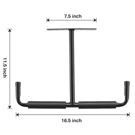 HOME RIGHT Overhead Garage Storage Rack, 16.5 Inch Heavy Duty Ceiling Double Storage Hooks Utility Hanger for Hanging Lumber Ladder Tool Bike & Other Bulky Items (2 Pack, Black)